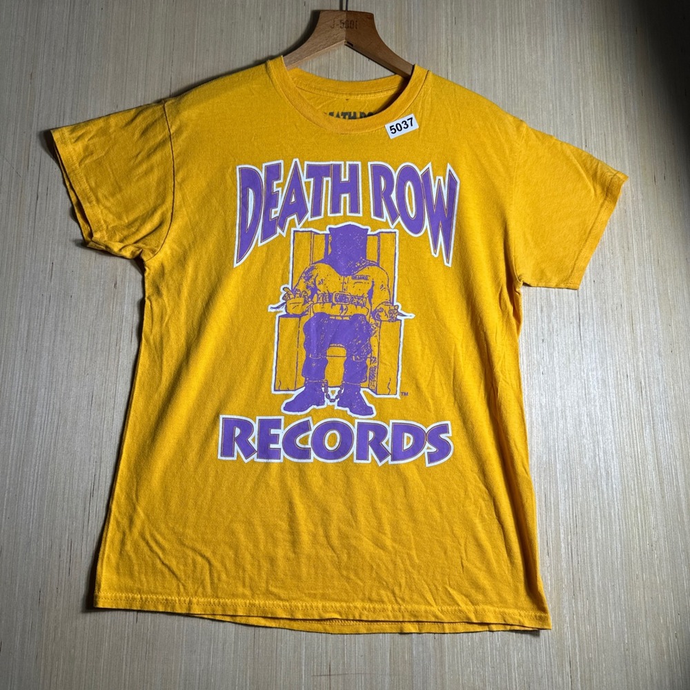 Death Row Records T Shirt Mens Medium Yellow Ripple Junction Graphic Tee Hip Hop